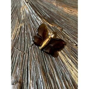 Vintage Brown Acrylic Butterfly Brooch